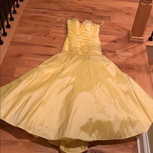 Yellow sequin Mari Lee Mermaid Prom Dress